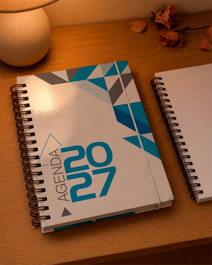 Agenda 2027 linha Design, branca e azul