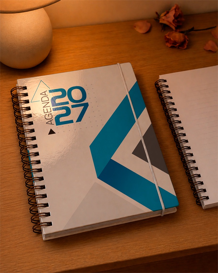 Agenda 2027 linha Design, branca e azul